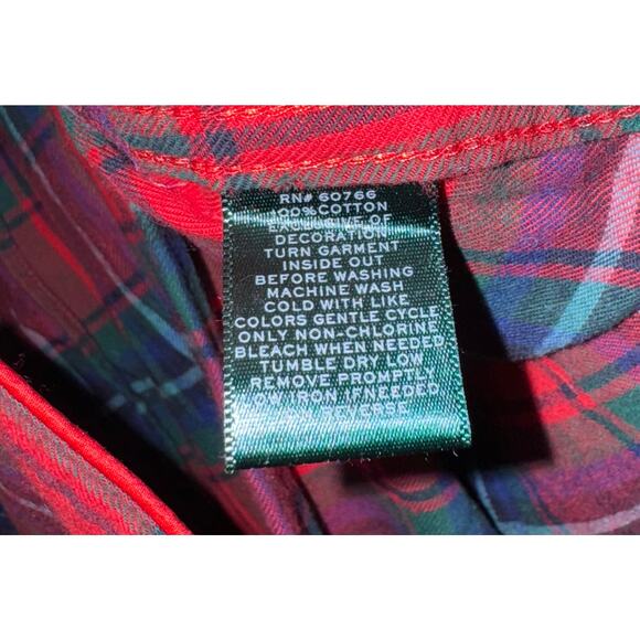 NWOT Lauren Ralph Lauren Embroidered Crest Plaid Pajama Set Small Christmas - Picture 8 of 8